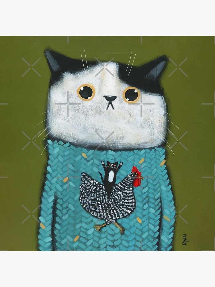Thumbnail 5 of 5, Coasters (Set of 4), Chicken Sweater designed and sold by kilkennycat.