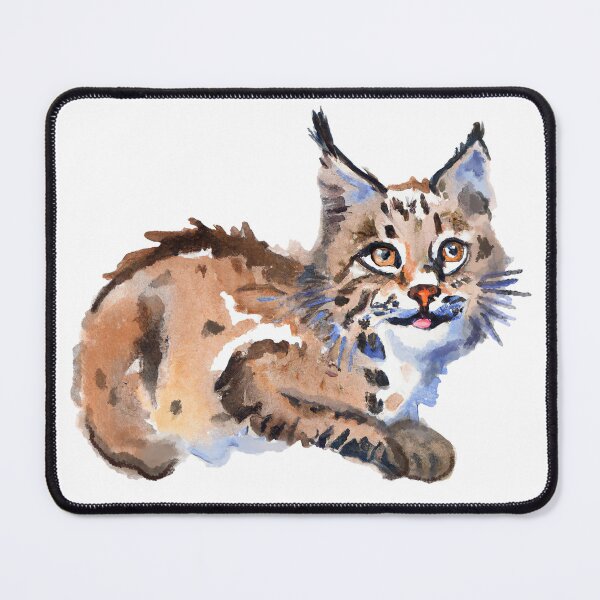Item preview, Colorful Watercolor Bobcat designed and sold by MariaWorkman.