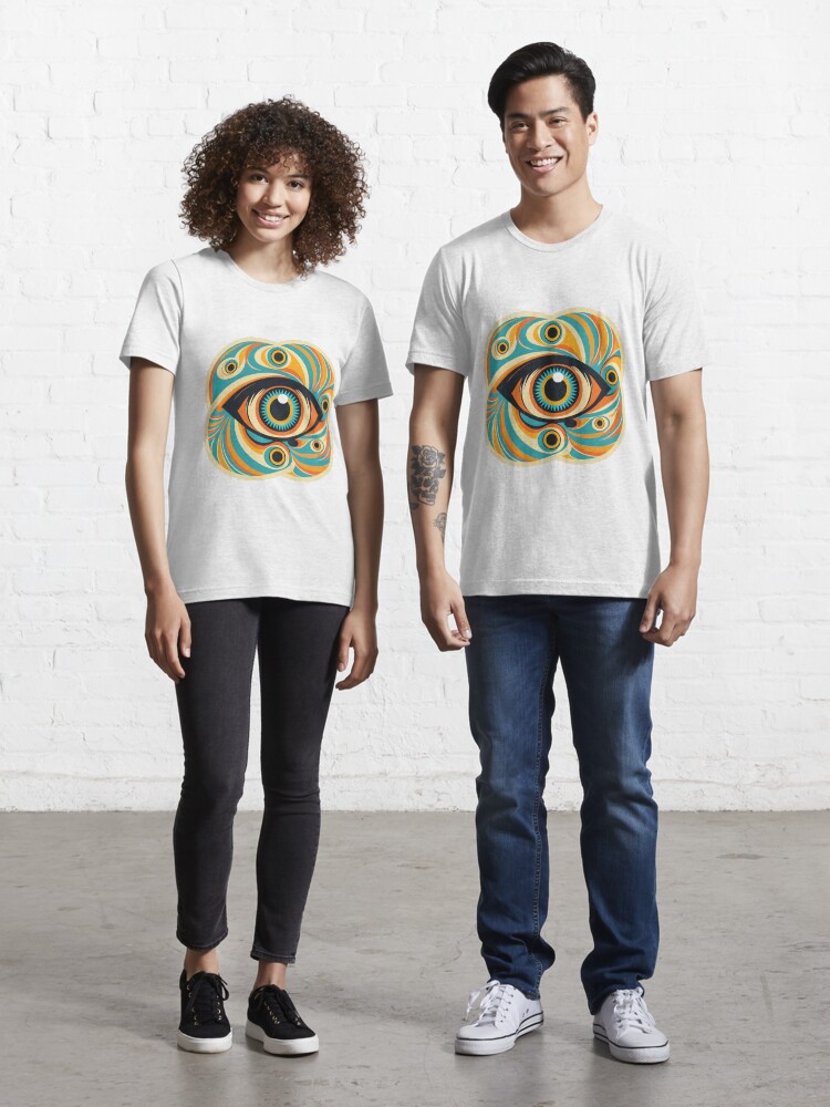 Multicolor 60s 70s Groovy Retro Swirly Eye Pattern Essential T Shirt for Sale by Thread Bubbler Redbubble