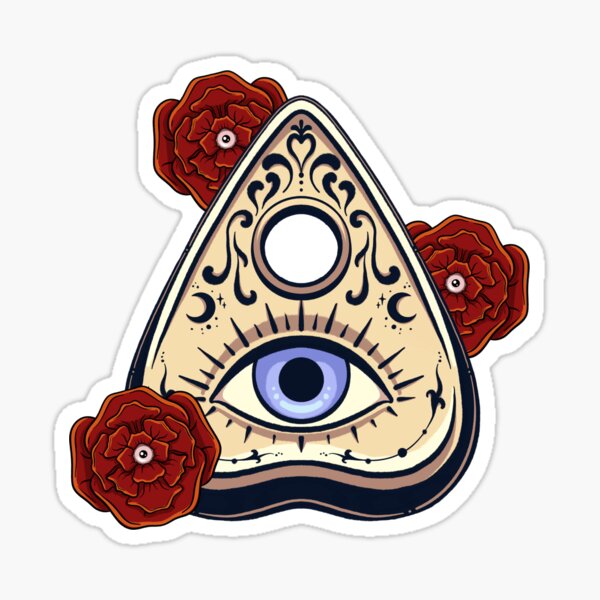 Artikel-Vorschau von Ouija-Planchette mit Augapfel-Blumen, designt und verkauft von Rachael  Genes.