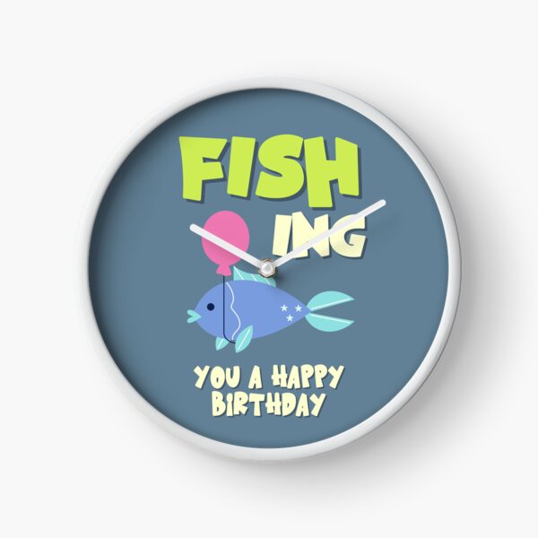 Item preview, Fishing You a Happy Birthday!! Funny Fish Birthday Wishes Pun designed and sold by JuxtaJoy Studios.