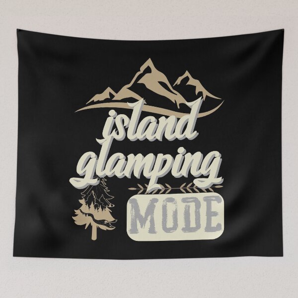 Item preview, island glamping Mode, forest river sun inside tree pine designed and sold by movie-popcorn.