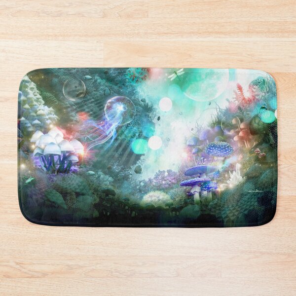 Item preview, Magic Mushrooms Cyan Underwater World designed and sold by MisprintArt.