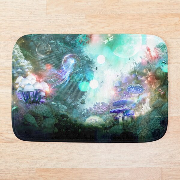 Item preview, Magic Mushrooms Cyan Underwater World designed and sold by MisprintArt.