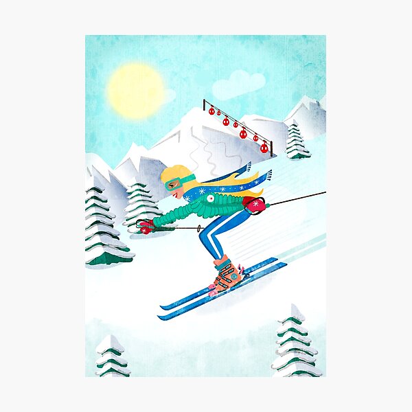 Skiing Girl Photographic Print