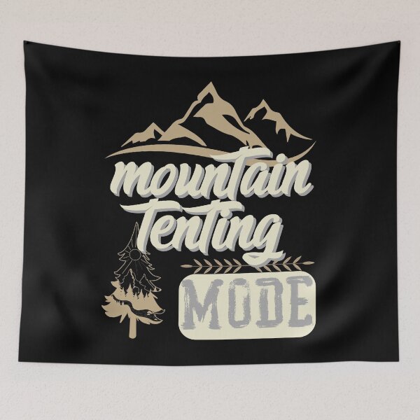 Item preview, mountain tenting Mode, forest river sun inside tree pine designed and sold by movie-popcorn.