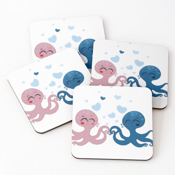 Item preview, Cuddling Octopuses, Cute gift, Love Octopus Valentines Day designed and sold by Color-Me-Blue.