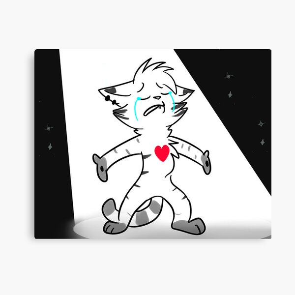 cat with sad heart Canvas Print