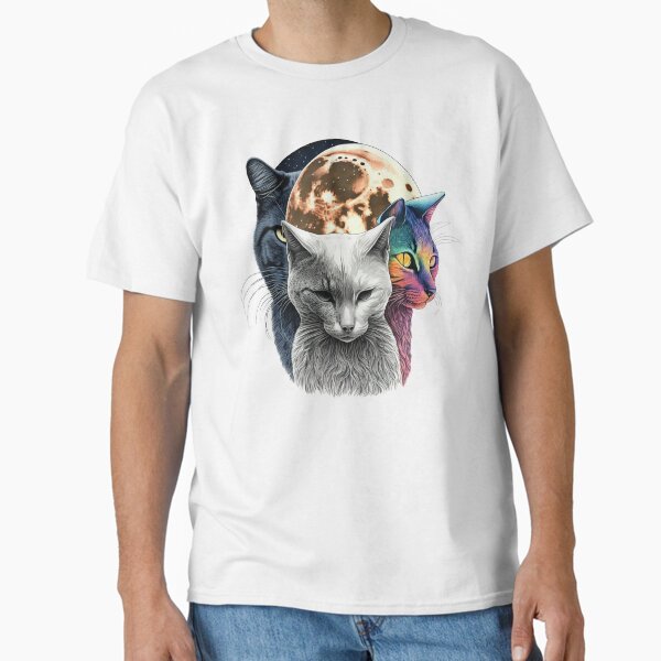 3 Cats and a moon. Classic T-Shirt
