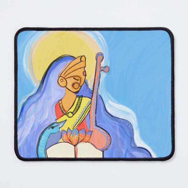 Item preview,  Godess saraswati painting | Goddess saraswati abstract painting   designed and sold by KARTICK DUTTA.