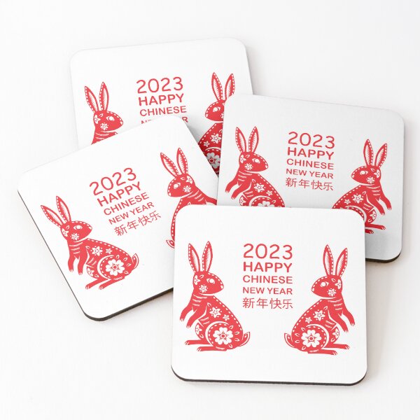Item preview, Year of the Rabbit 2023 - Chinese New Year - Red Rabbits designed and sold by AhmedBuhaisi.