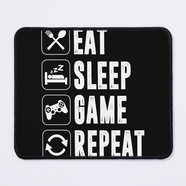 Item preview, Eat Sleep Game Repeat White designed and sold by SamuraiGaming.