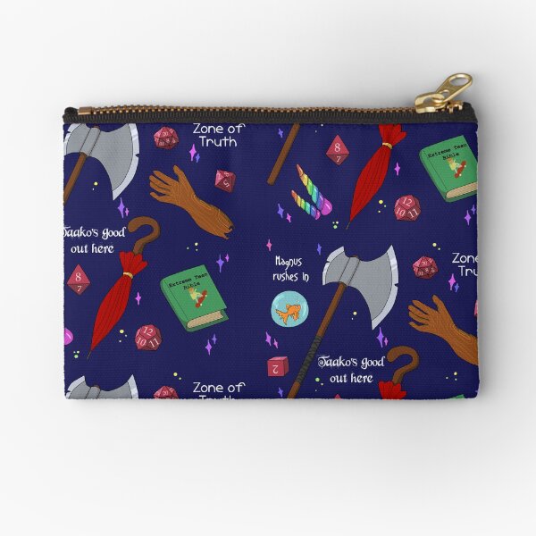 TAZ Pattern in Blue Zipper Pouch