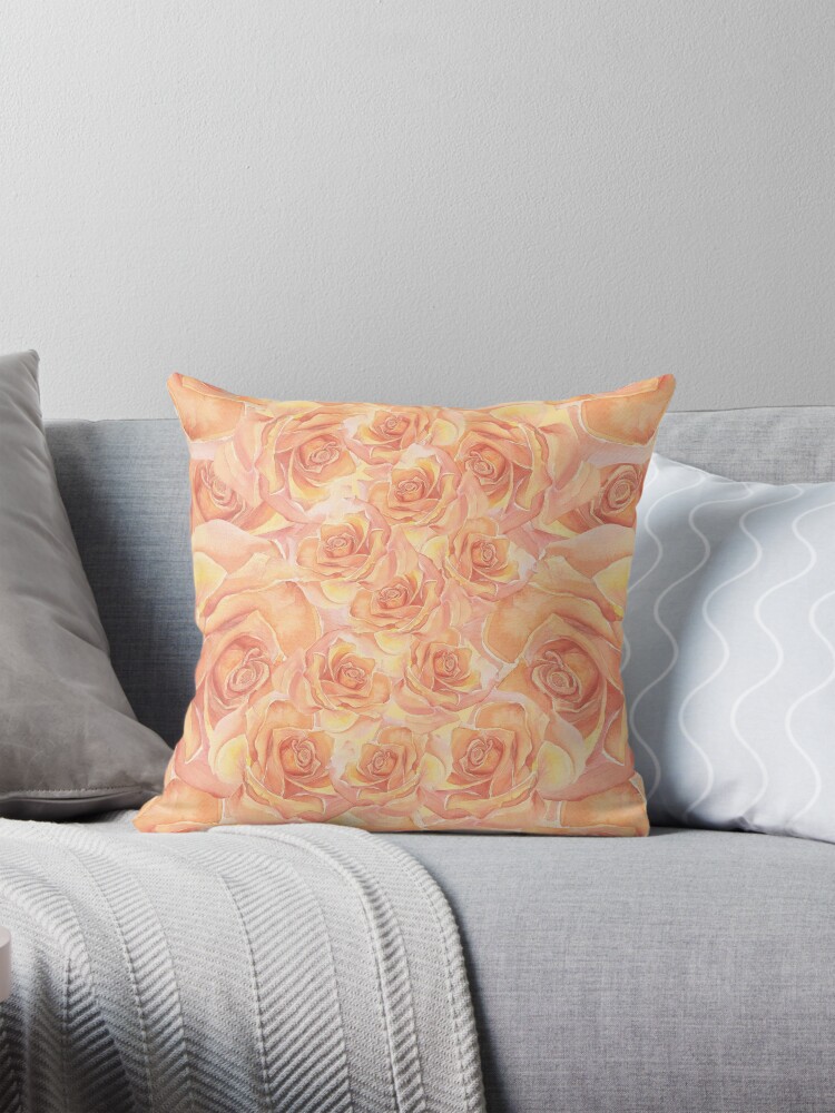 Thumbnail 1 of 4, Pillow, Warm Roses designed and sold by julkapulka.