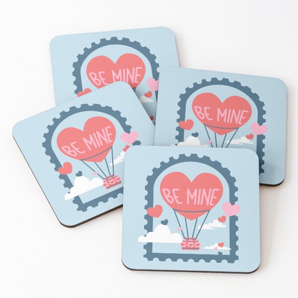Item preview, Valentine's Day Air Balloon - Be Mine Postage Stamp designed and sold by Gay-Koala.