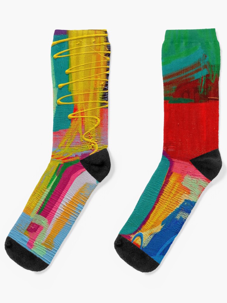 Colorful, Abstract Art, Contemporary Art, Abstraction Socks for Sale by  DoraWoodrumArt