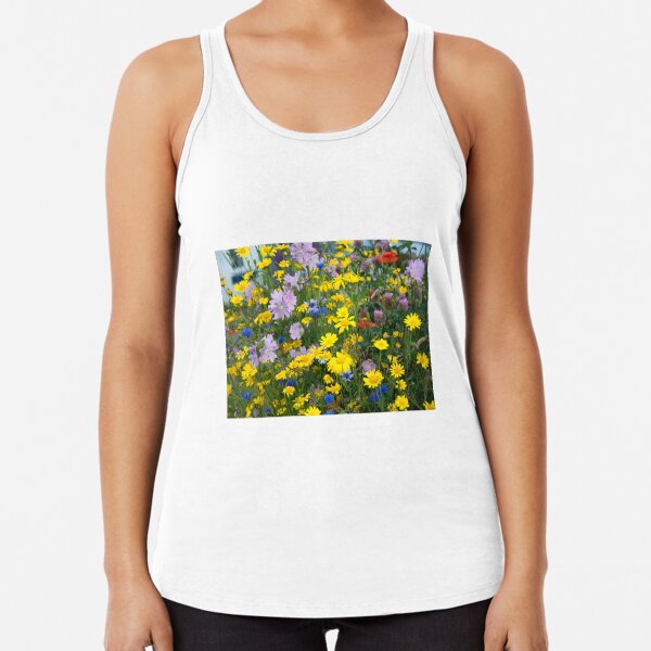 Closeup on Wildflowers Racerback Tank Top