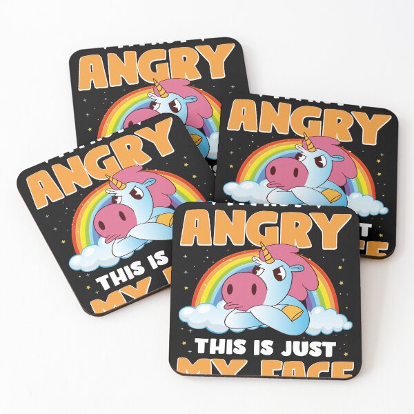 Item preview, Silly Cartoon Angry Unicorn Face designed and sold by Xx4thseasonxX.
