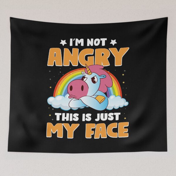 Item preview, Silly Cartoon Angry Unicorn Face designed and sold by Xx4thseasonxX.