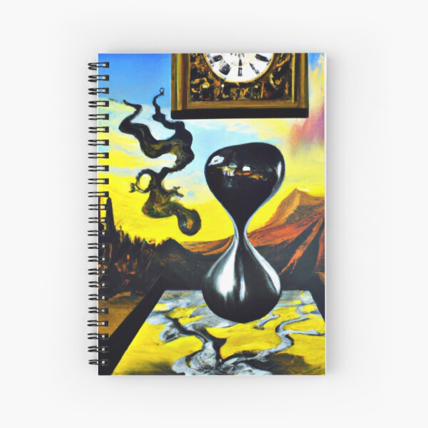 The flow of fluid time by Salvador Dali Spiral Notebook