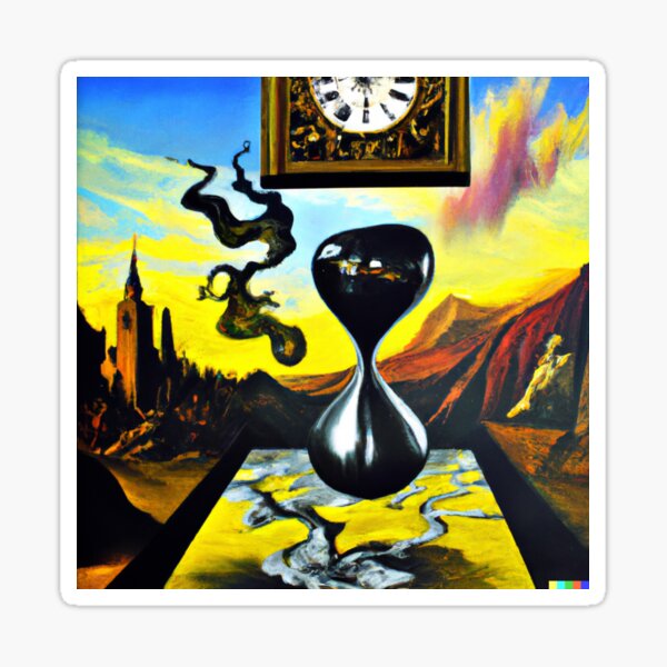 The flow of fluid time by Salvador Dali Sticker