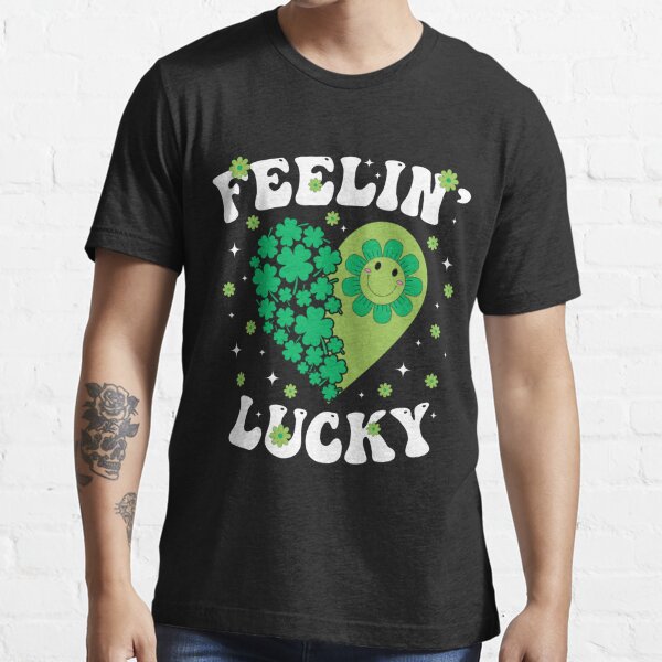 Funny Feelin' Lucky Valentine's Saint Patrick Shamrock Heart Groovy Vintage  60s 70s 80s Retro Matching Essential T-Shirt for Sale by Unicorny-Design