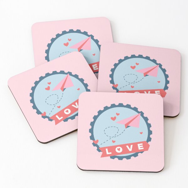 Item preview, Valentine's Day Paper Plane - Round Postage Stamp designed and sold by Gay-Koala.
