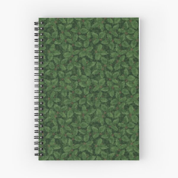 Item preview, Holly Leaf Sprigs and Branches Pattern in Shades of Evergreen on Dark Forest Green designed and sold by Blue Daisy Studio.
