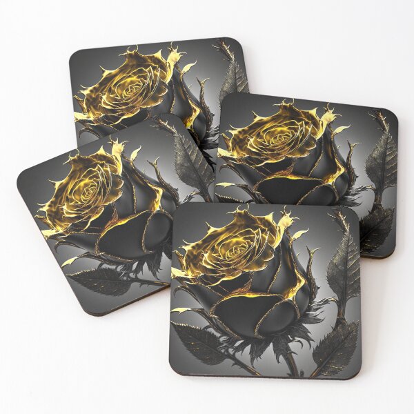 Item preview, Gold Tipped Black Rose designed and sold by OccultDreams.