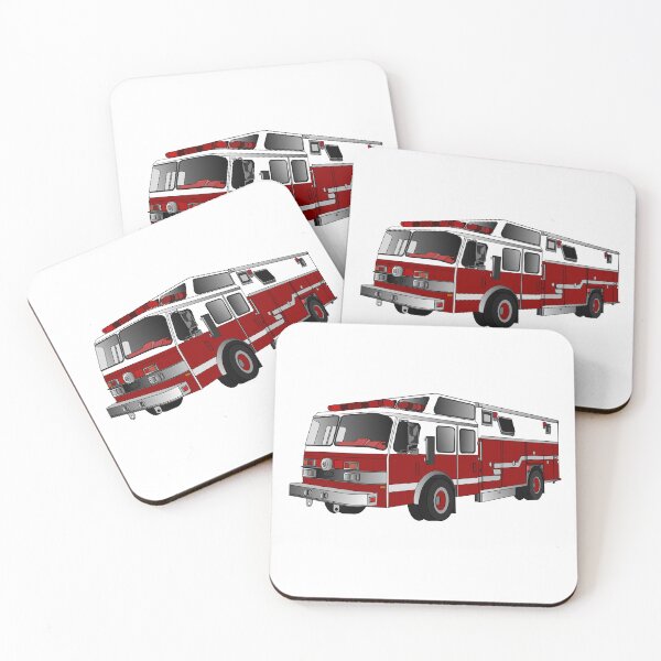 Item preview, Fire engine cartoon illustration designed and sold by Misscartoon.