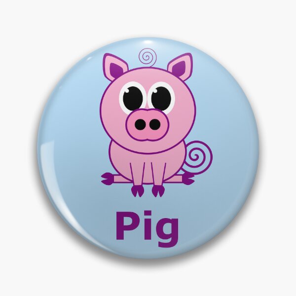 Item preview, Cute & Adorable Pink Pig with 'Pig' Text on Pale Blue designed and sold by Karen McFarland.