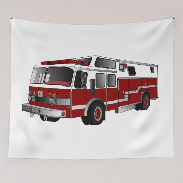 Item preview, Fire engine cartoon illustration designed and sold by Misscartoon.