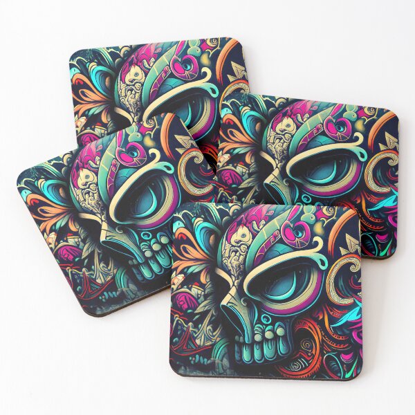 Item preview, Boho Art Skull Art Graffiti Art Bohemian Wall Art designed and sold by MusedPrints.