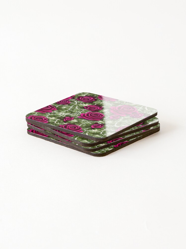 Thumbnail 4 of 5, Coasters (Set of 4), Pretty Roses designed and sold by deecdee.