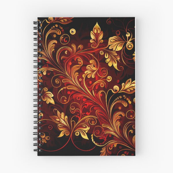 Item preview, Luxury Flowers Abstract Pattern in Gold, Red, Black designed and sold by HiArtify ❤️.