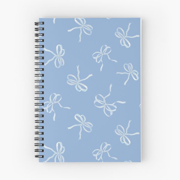 Item preview, Pastel Light Blue Ribbons Tied in Bows Pattern on Dusty Blue designed and sold by Blue Daisy Studio.