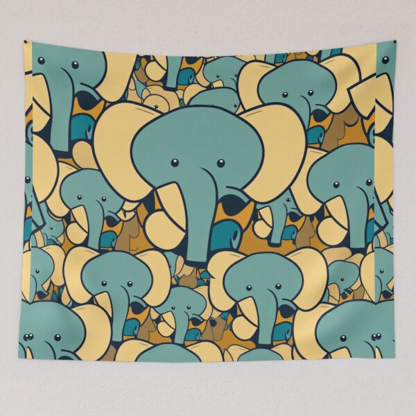 Item preview, Little blue cartoon elephant pattern. designed and sold by liana campbell.