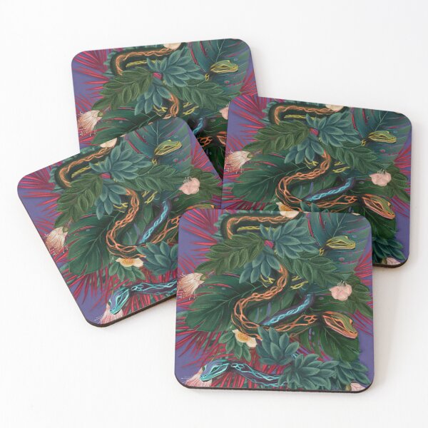 Item preview, Tropical print, snake and flowers  designed and sold by Tateillustrate.