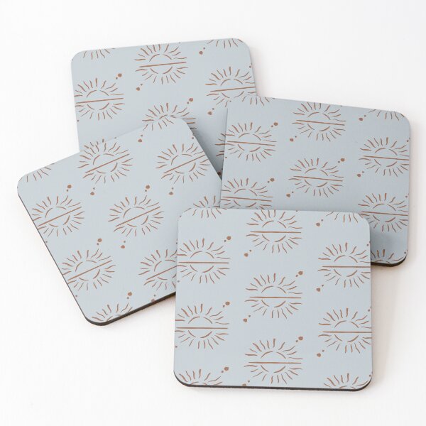 Item preview, Cosmic Sun Polka Dots Design Soft Aesthetic In Muted Colors Gray Blue & Brown designed and sold by scorpiolane.