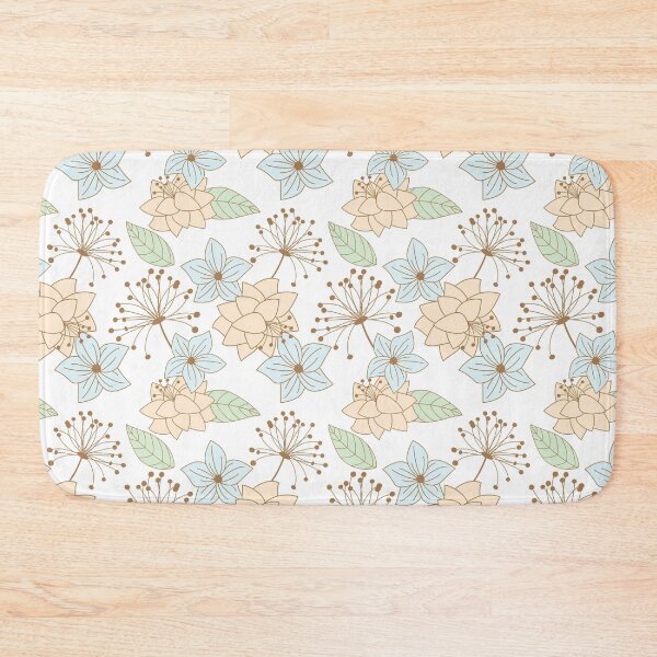 Item preview, Green leaves Orange Blue roses Pattern designed and sold by MedEla  ⭐⭐⭐⭐⭐.