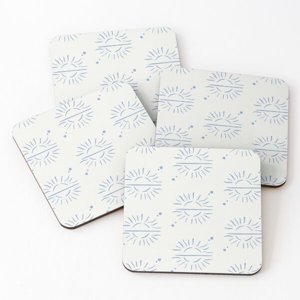 Item preview, Cosmic Sun Polka Dots Design Soft Aesthetic In Muted Colors Light & Dark Blue designed and sold by scorpiolane.