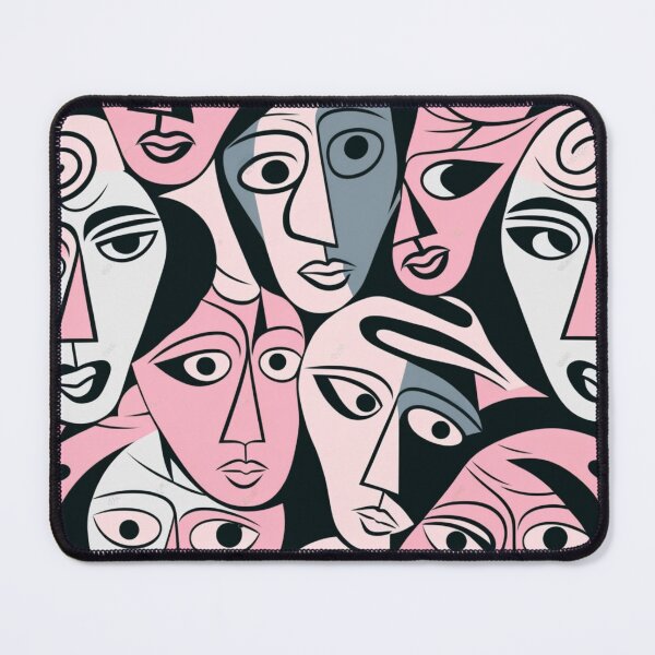 Item preview, Faces in pink and black as a pattern. designed and sold by liana campbell.