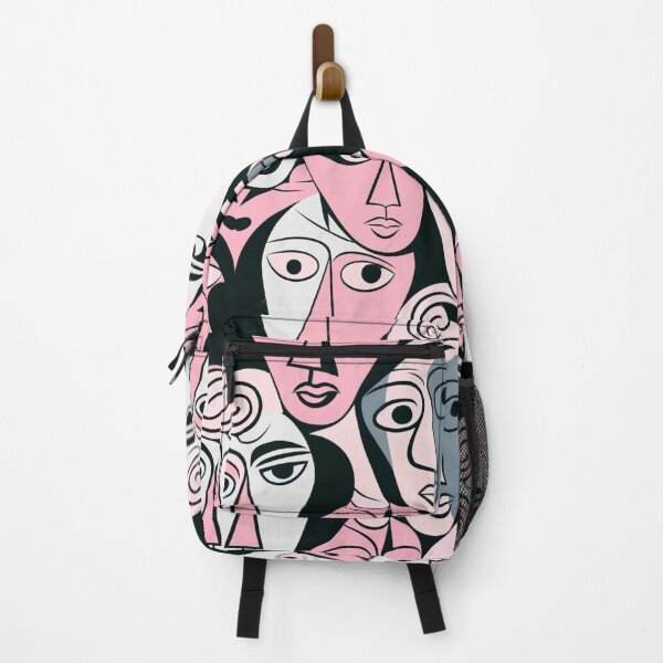 Item preview, Faces in pink and black as a pattern. designed and sold by liana campbell.