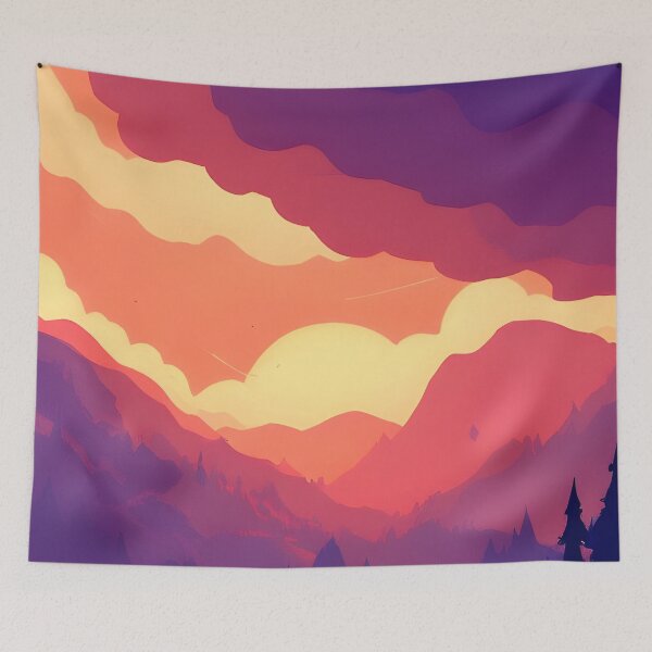 Item preview, Enhance Your Space with Our Stunning Minimalist Landscape Mountain Trees Prints designed and sold by supeart.