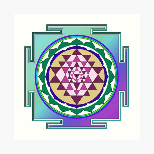 Attract Wealth Mandala (Sri Yantra Mandala)" Art Print for Sale by  IceCreamSmile | Redbubble