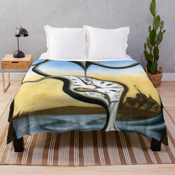 The flow of fluid time by Salvador Dali #flow #fluid #time #SalvadorDali Throw Blanket