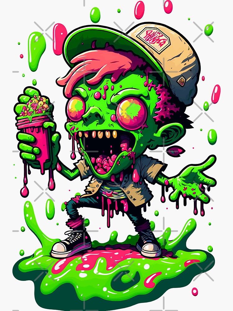 "ICE CREAM KILL YOU" Sticker for Sale by PinkGreenNeon Redbubble