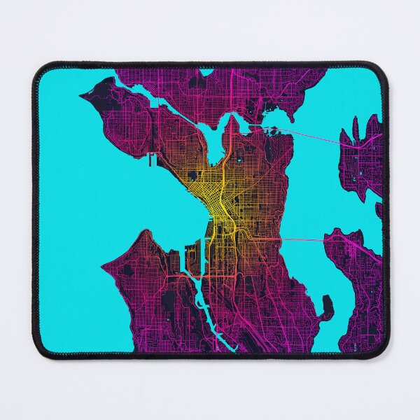 Item preview, Seattle City Map of Washington, USA - Neon designed and sold by deMAP.