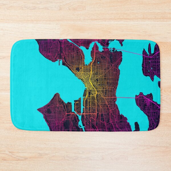 Item preview, Seattle City Map of Washington, USA - Neon designed and sold by deMAP.