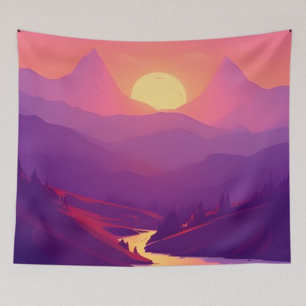 Item preview, Elevate Your Home Decor with Our Minimalist Landscape Mountain Trees Prints designed and sold by supeart.